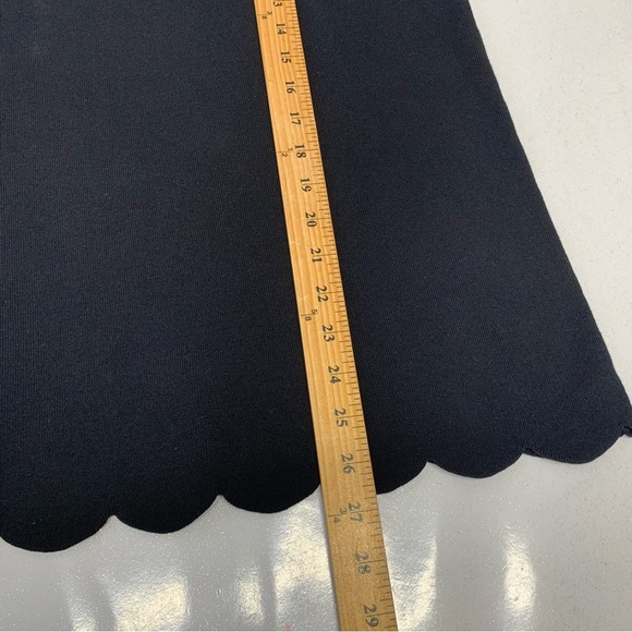 Talbots Rib Knit Top 2X Black Scallop Hem Cotton Modal Stretch Boat Neck - Picture 11 of 11